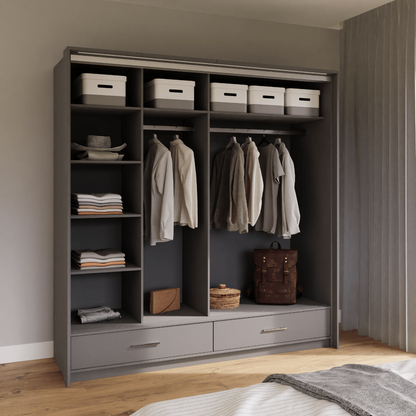 Sliding Door Wardrobe MARSYLIA 208 Graphite