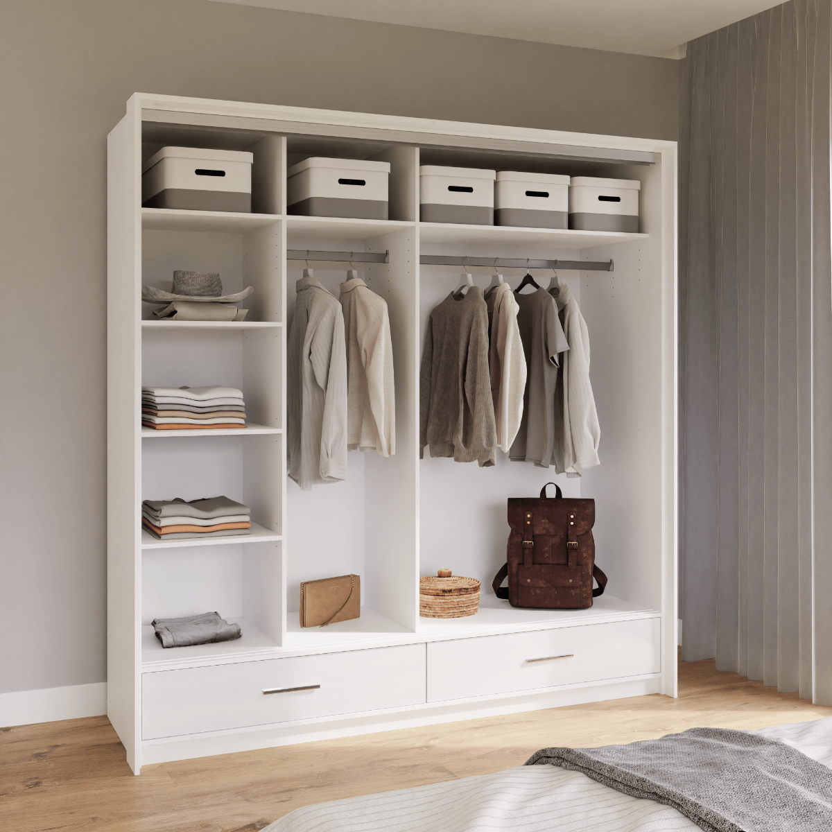 Sliding Door Wardrobe MARSYLIA 208 White