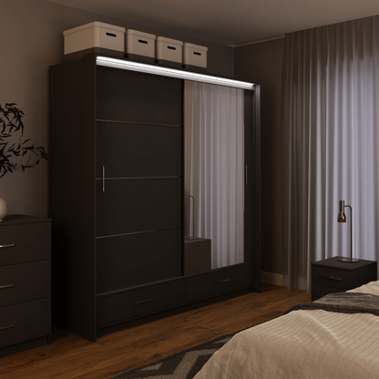 Sliding Door Wardrobe MARSYLIA 208 Graphite
