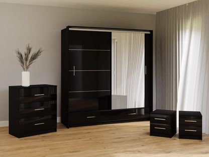 Sliding Door Wardrobe MARSYLIA 208 Black