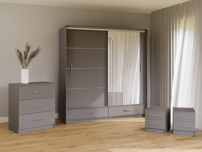 Sliding Door Wardrobe MARSYLIA 208 Graphite