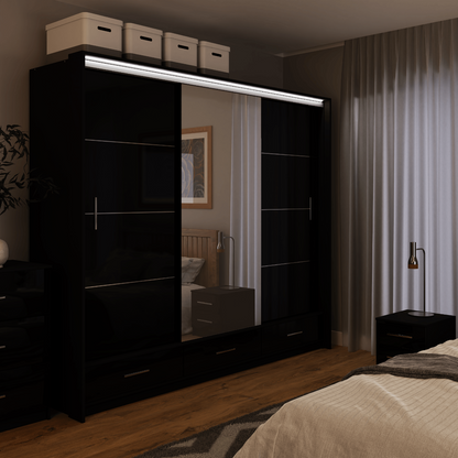 Sliding Wardrobe MARSYLIA 255 Black