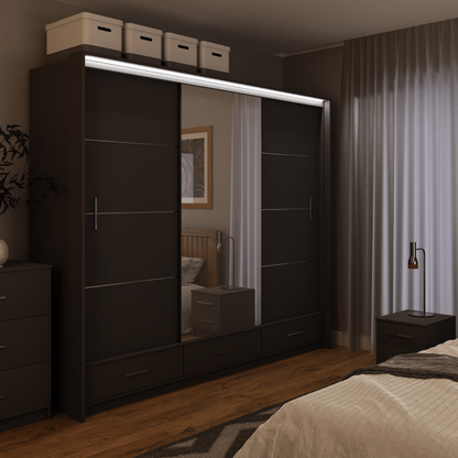 Sliding Wardrobe MARSYLIA 255 Graphite