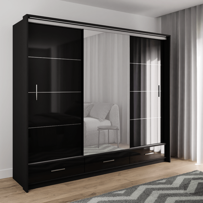 Sliding Wardrobe MARSYLIA 255 Black