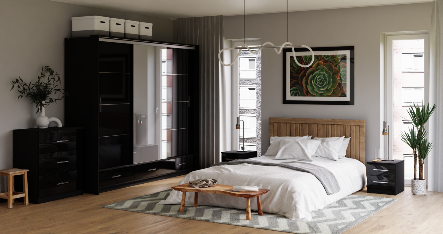 Sliding Wardrobe MARSYLIA 255 Black