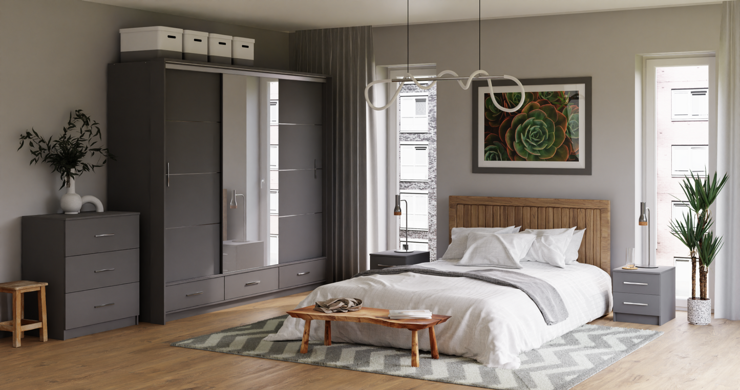 Sliding Wardrobe MARSYLIA 255 Graphite