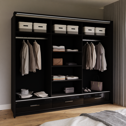 Sliding Wardrobe MARSYLIA 255 Black