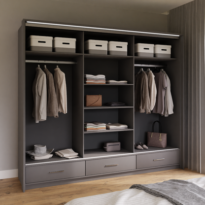 Sliding Wardrobe MARSYLIA 255 Graphite