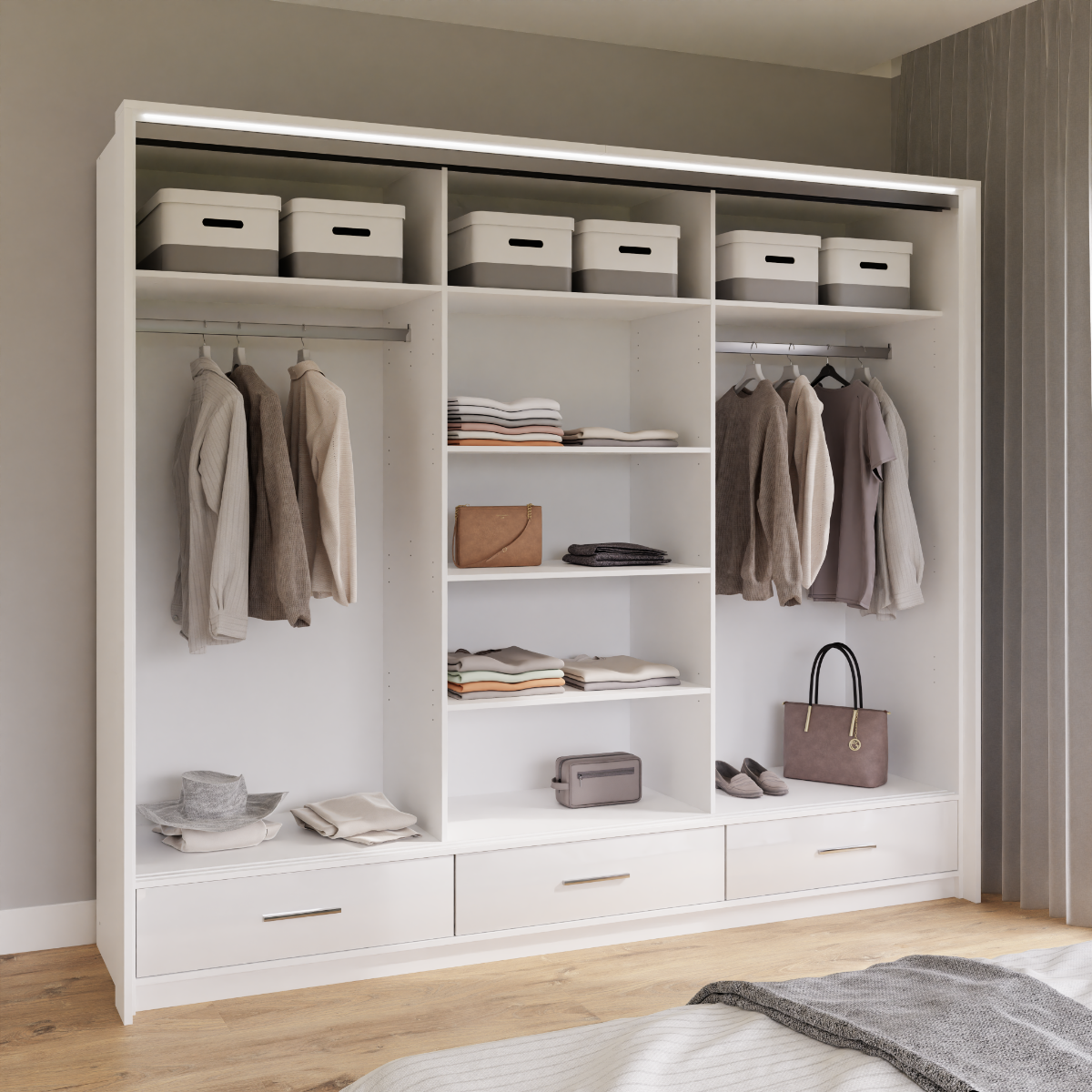 Sliding Wardrobe MARSYLIA 255 White