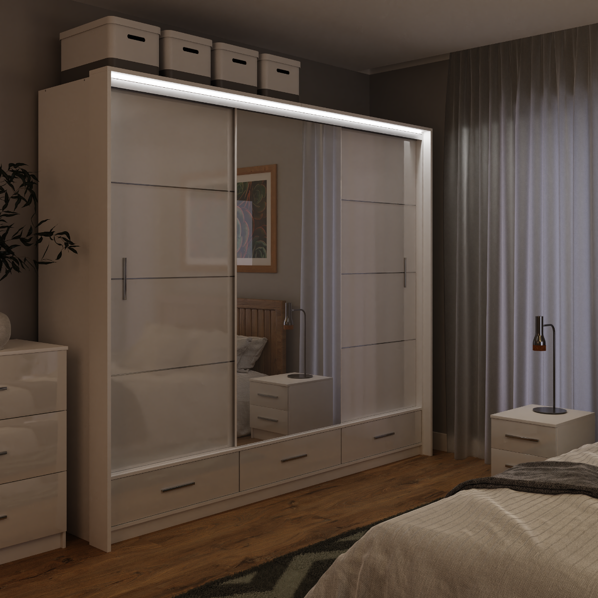 Sliding Wardrobe MARSYLIA 255 White