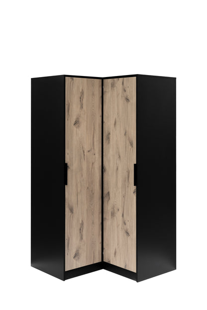 Corner Wardrobe LATI Black / Oak Viking
