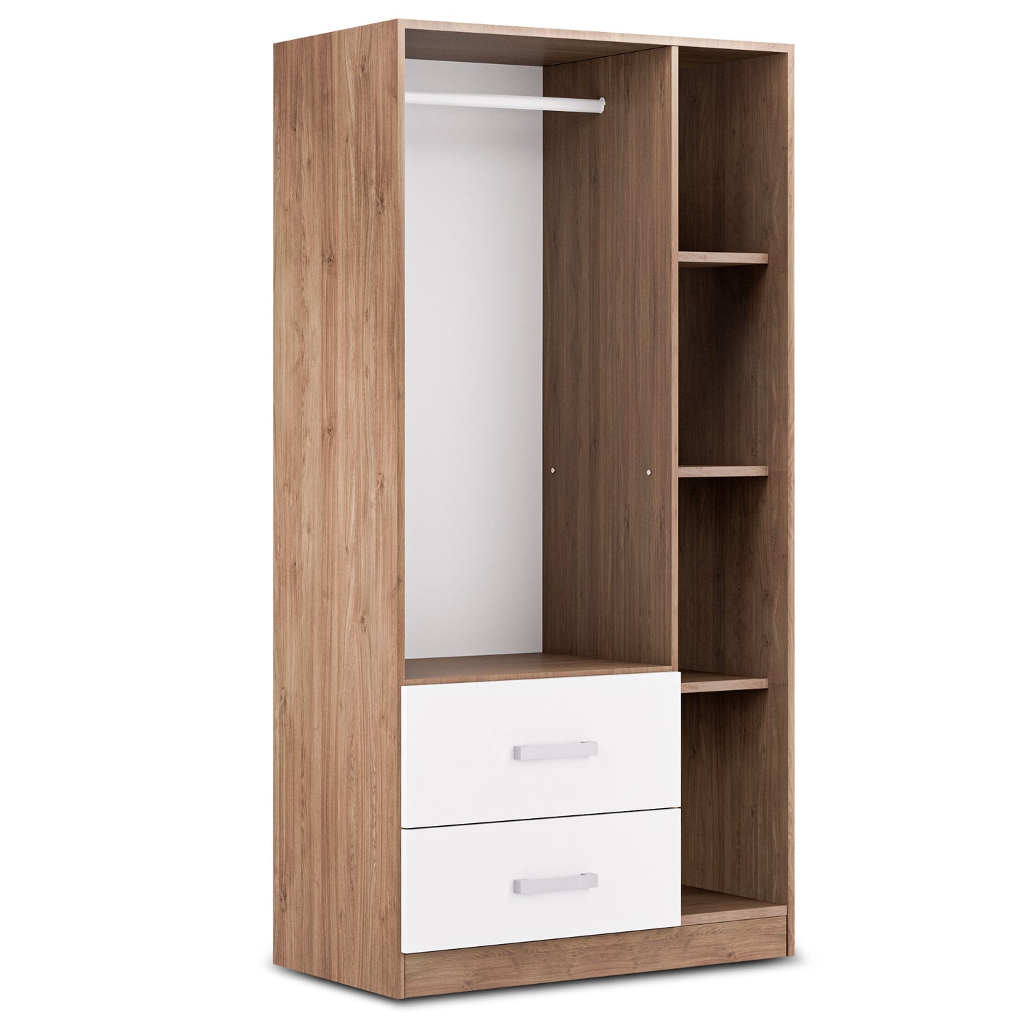Wardrobe Oakridge DF-CF304WR-3DR2D-90 - White / Oak