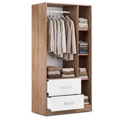 Wardrobe Oakridge DF-CF304WR-3DR2D-90 - White / Oak