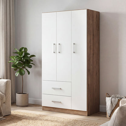 Wardrobe Oakridge DF-CF304WR-3DR2D-90 - White / Oak