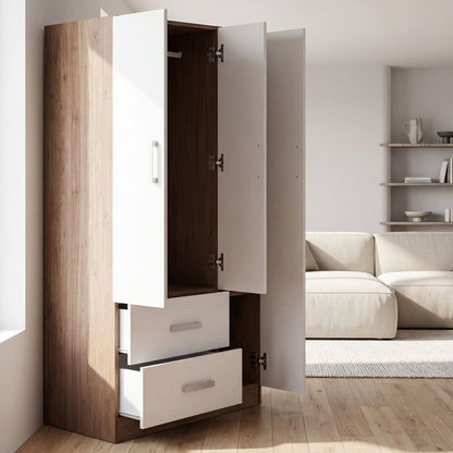 Wardrobe Oakridge DF-CF304WR-3DR2D-90 - White / Oak