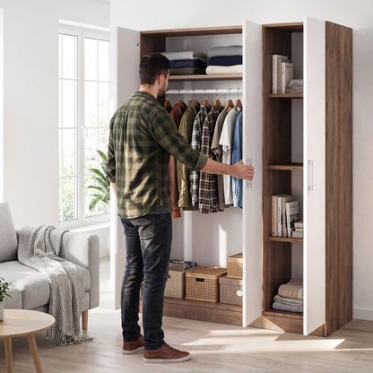 Wardrobe Oakridge DF-CF305WR-3DR-120 - White / Oak