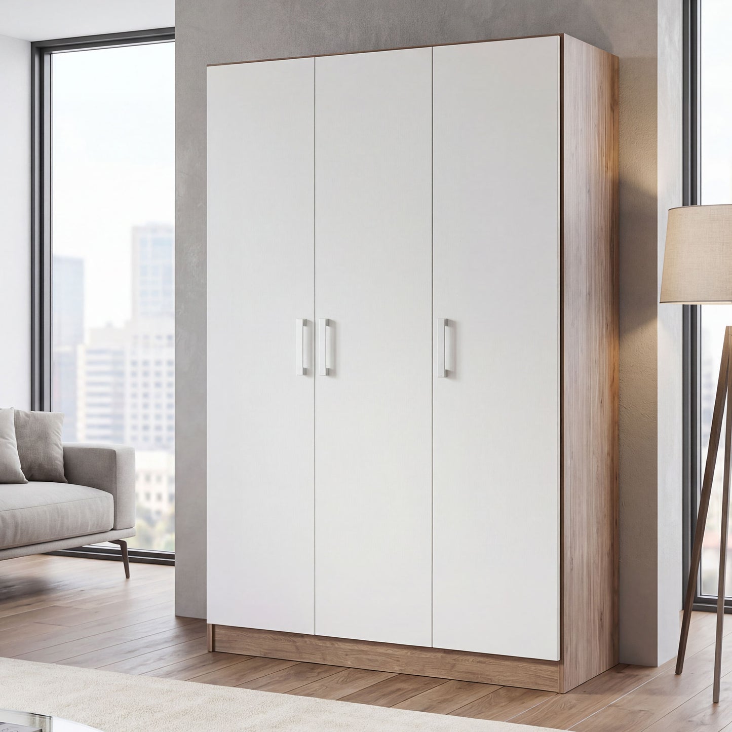 Wardrobe Oakridge DF-CF305WR-3DR-120 - White / Oak