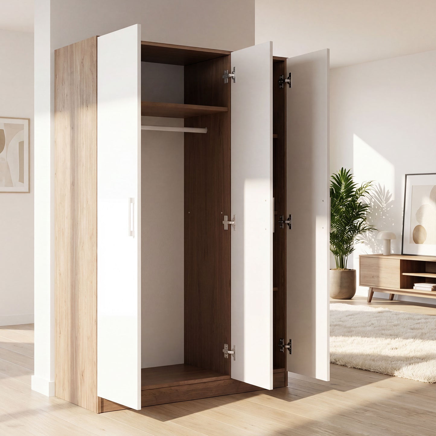 Wardrobe Oakridge DF-CF305WR-3DR-120 - White / Oak