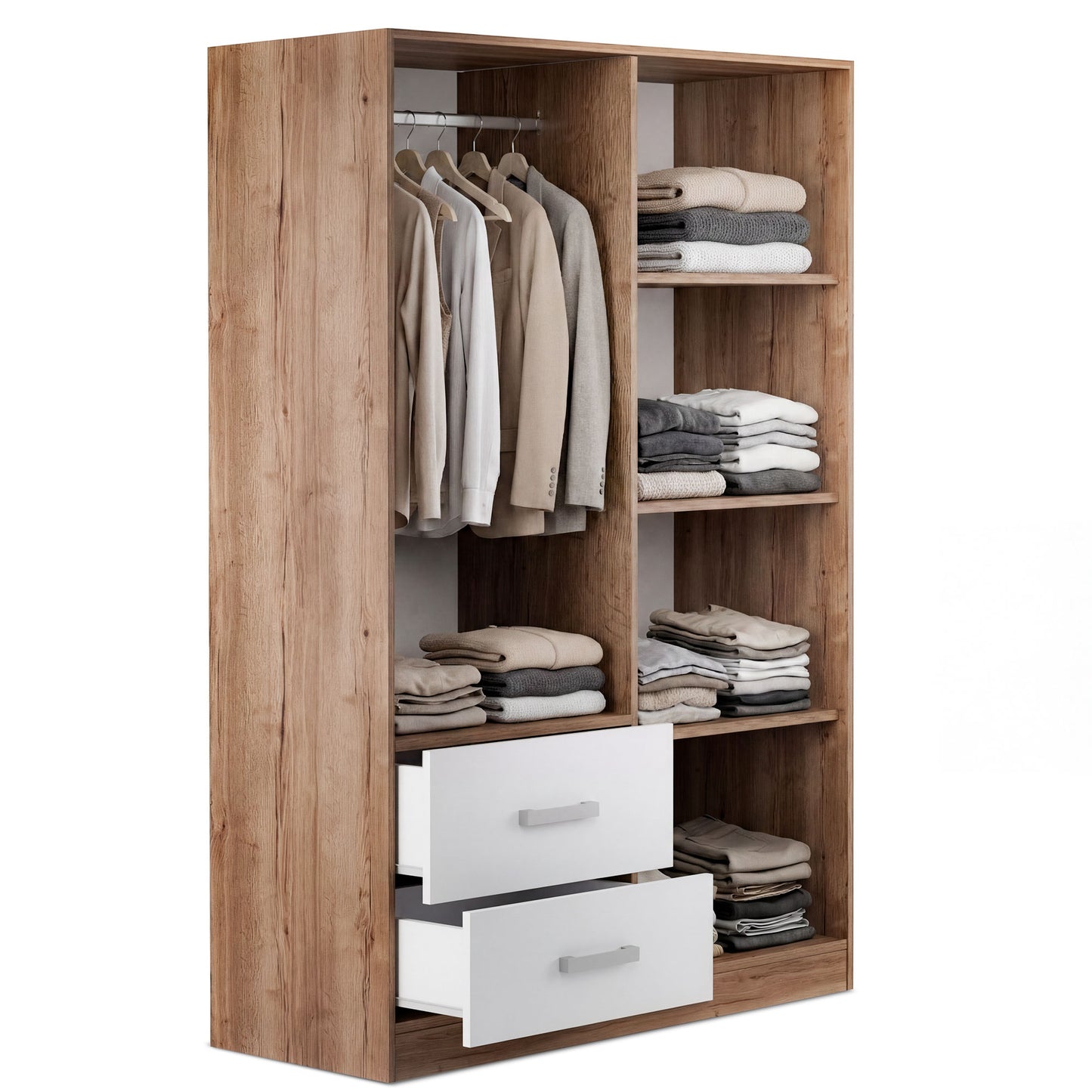 Wardrobe Oakridge DF-CF306WR-4DR2D-120 - White / Oak