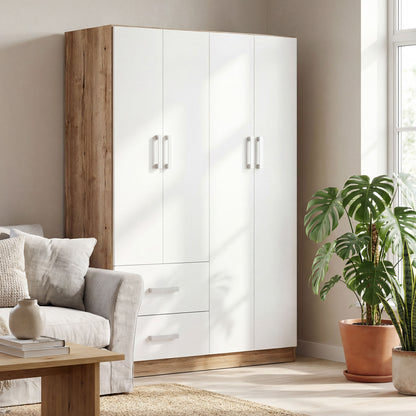Wardrobe Oakridge DF-CF306WR-4DR2D-120 - White / Oak