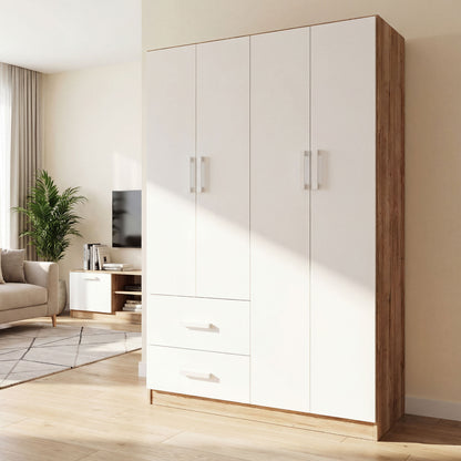 Wardrobe Oakridge DF-CF306WR-4DR2D-120 - White / Oak