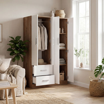 Wardrobe Oakridge DF-CF306WR-4DR2D-120 - White / Oak