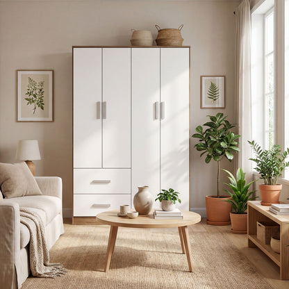 Wardrobe Oakridge DF-CF306WR-4DR2D-120 - White / Oak