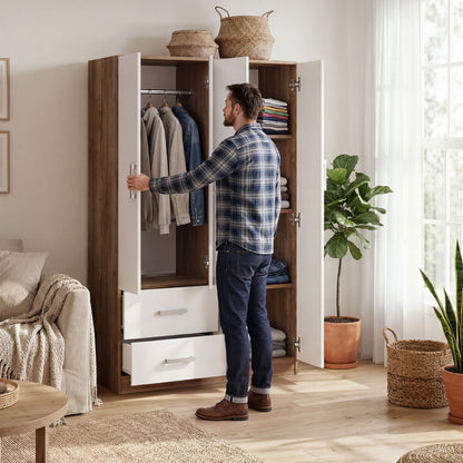 Wardrobe Oakridge DF-CF306WR-4DR2D-120 - White / Oak