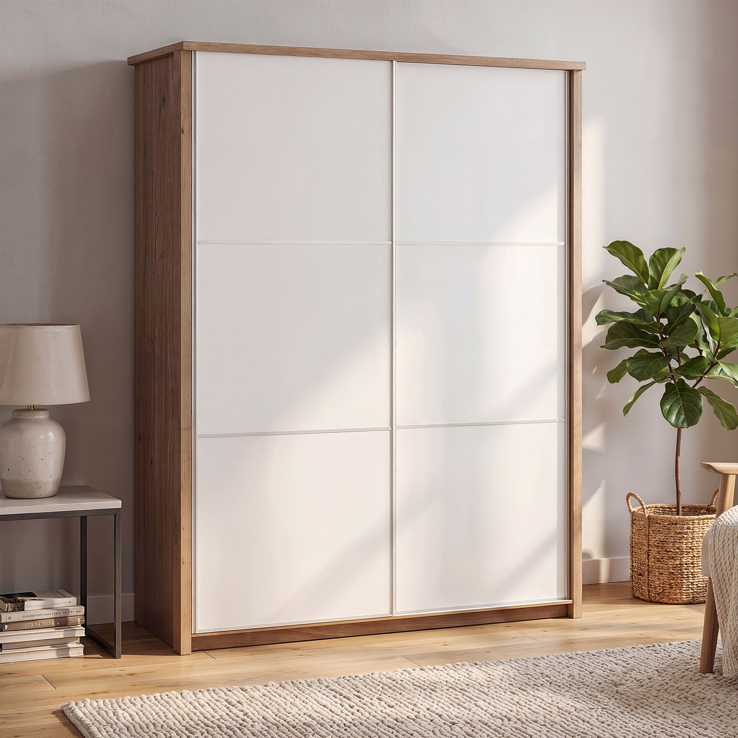 Sliding wardrobe Oakridge DF-CF309SWR-2DR-160 - White / Oak