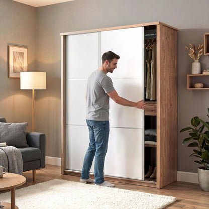 Sliding wardrobe Oakridge DF-CF309SWR-2DR-160 - White / Oak