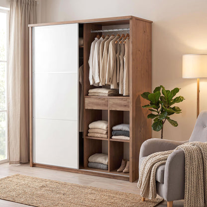 Sliding wardrobe Oakridge DF-CF309SWR-2DR-160 - White / Oak