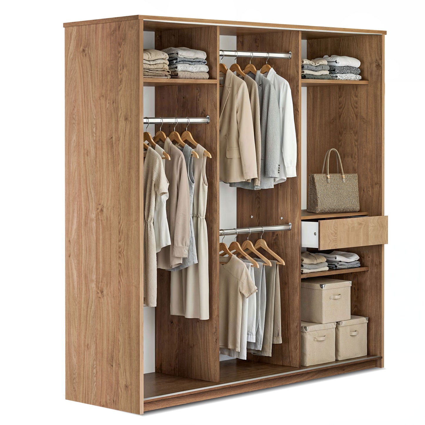 Sliding wardrobe Oakridge DF-CF310SWR-2DR-180 - White / Oak