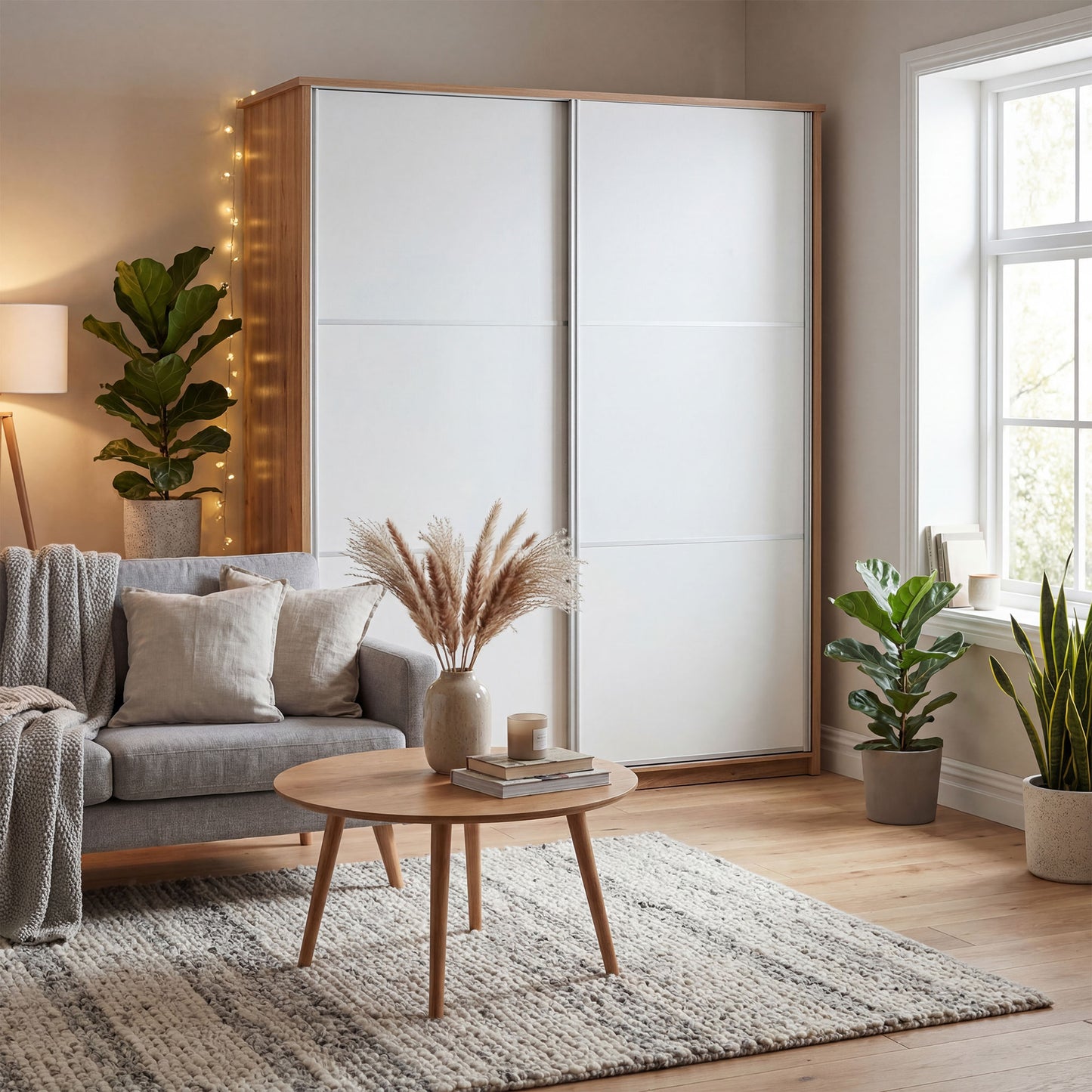 Sliding wardrobe Oakridge DF-CF310SWR-2DR-180 - White / Oak