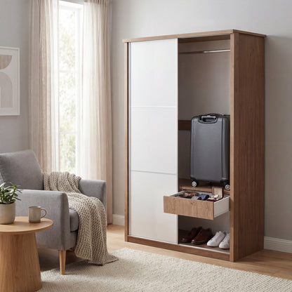 Sliding wardrobe Oakridge DF-CF308SWR-2DR-120 - White / Oak