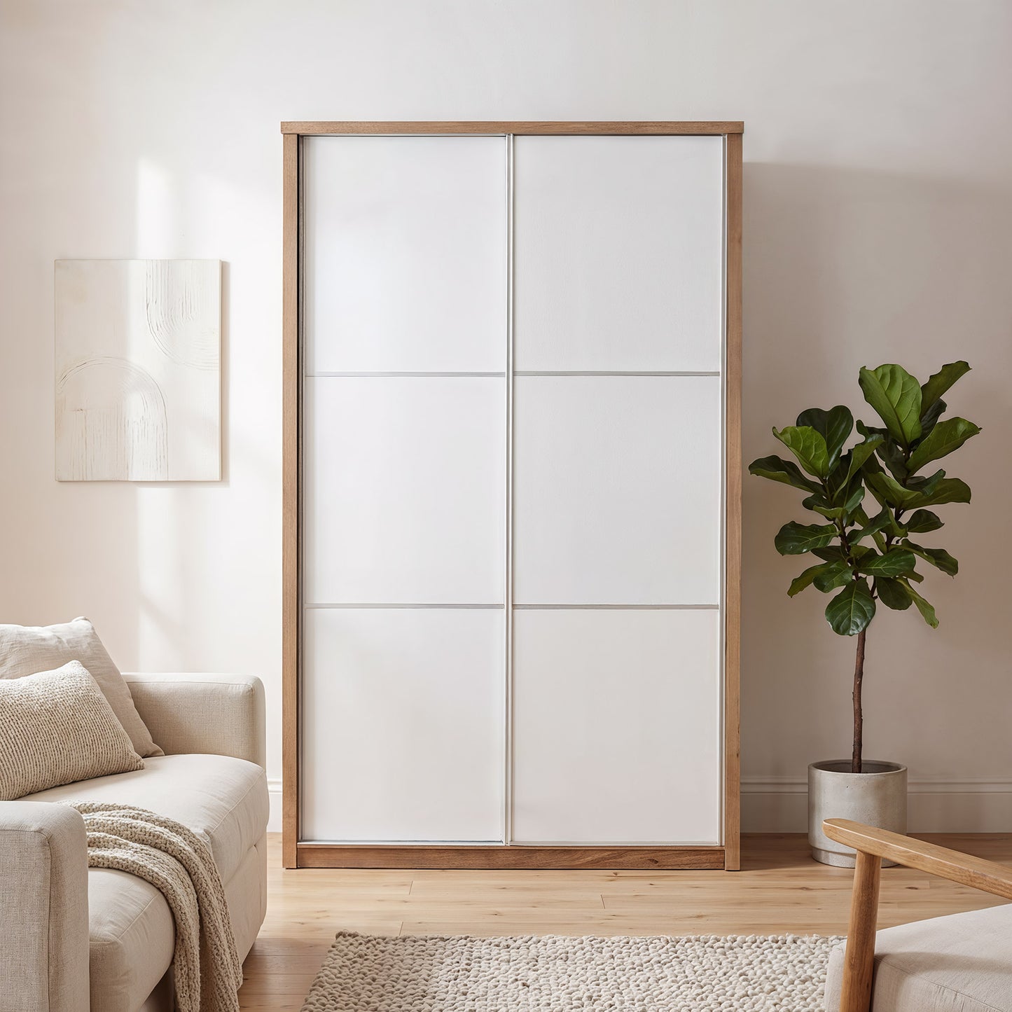 Sliding wardrobe Oakridge DF-CF308SWR-2DR-120 - White / Oak