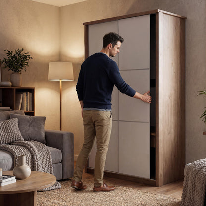 Sliding wardrobe Oakridge DF-CF308SWR-2DR-120 - White / Oak