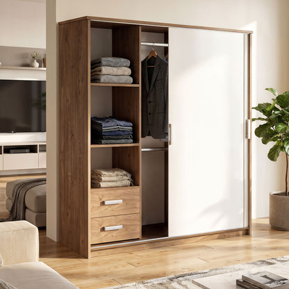 Sliding wardrobe Oakridge DF-CF311SWR-2DR-180 - White / Oak