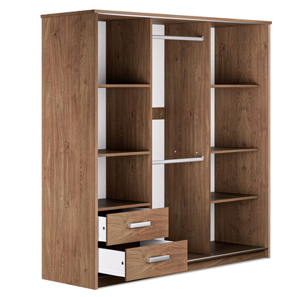 Sliding wardrobe Oakridge DF-CF311SWR-2DR-180 - White / Oak