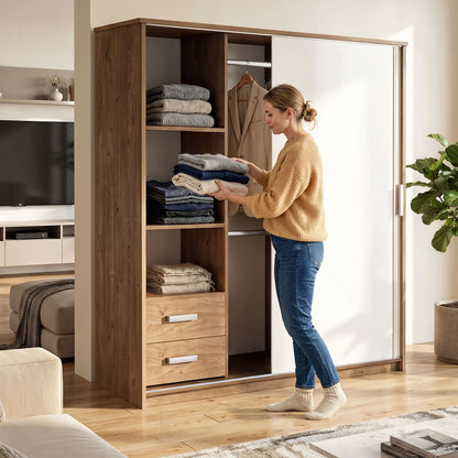 Sliding wardrobe Oakridge DF-CF311SWR-2DR-180 - White / Oak