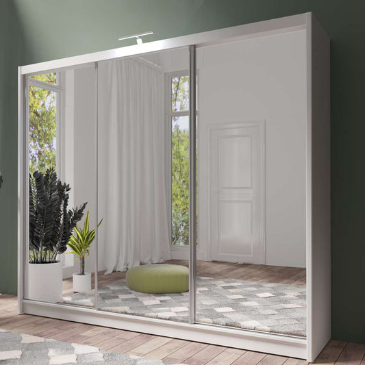 PARIS LUX 250cm Sliding Door Wardrobe White