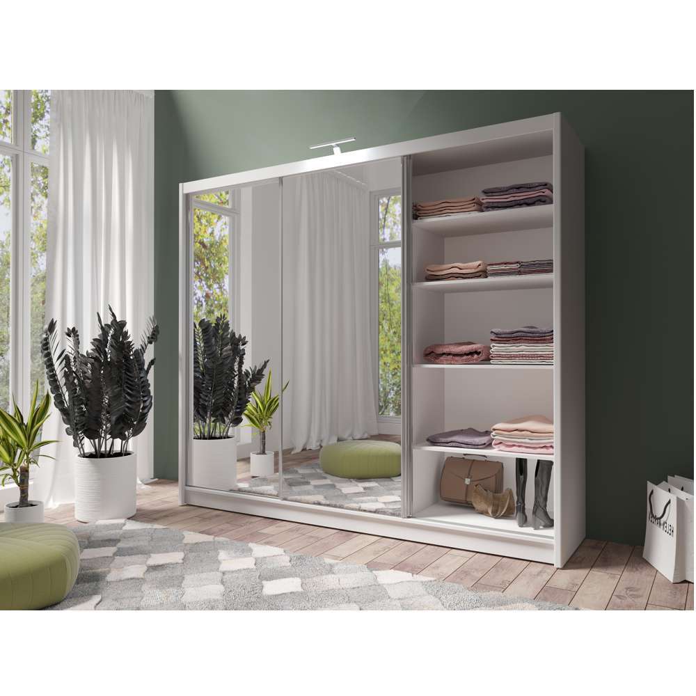 PARIS LUX 250cm Sliding Door Wardrobe White