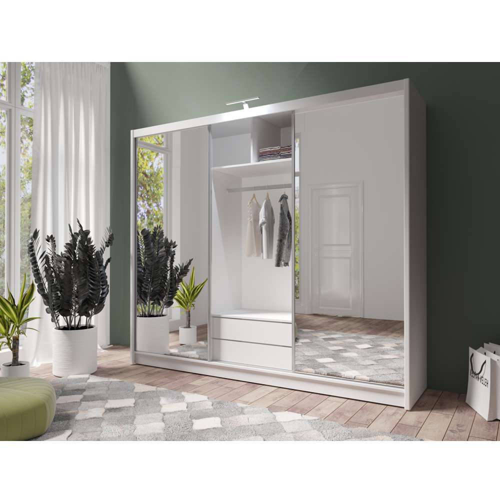 PARIS LUX 250cm Sliding Door Wardrobe White