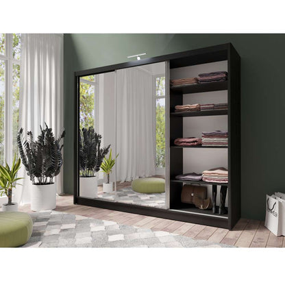 PARIS LUX 250cm Sliding Door Wardrobe Black
