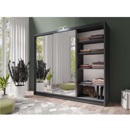 PARIS LUX 250cm Sliding Door Wardrobe Graphite