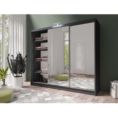 PARIS LUX 250cm Sliding Door Wardrobe Graphite