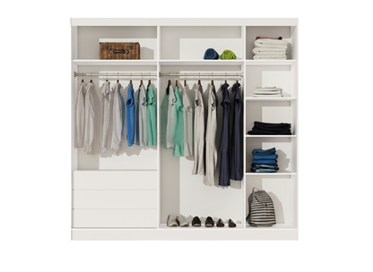 Wardrobe MANHATAN 226 Cashmere / Black Glass Stripe
