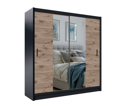 Wardrobe LIZBONA 2 203 Black / Oak Viking