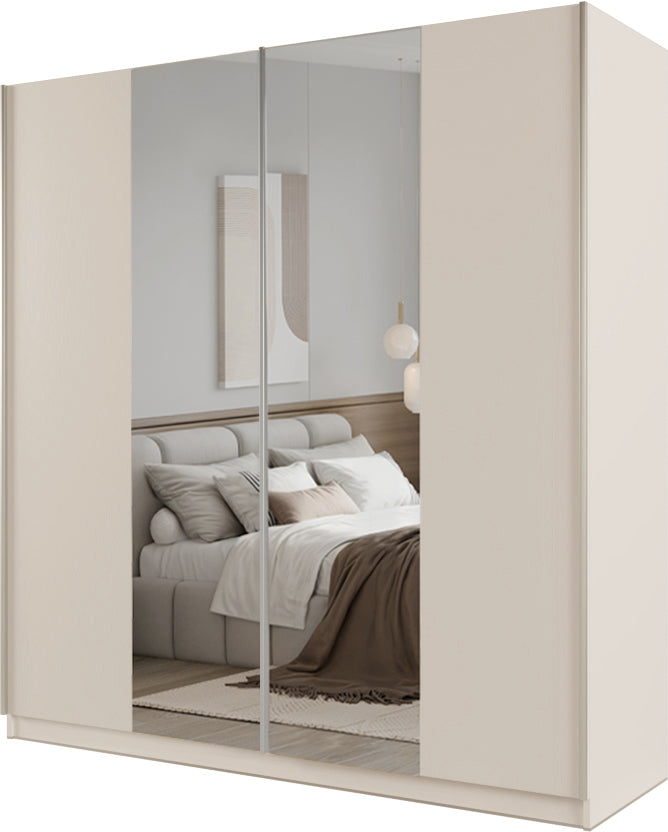 PRAGA 200 Wardrobe Sand Beige/Mirror