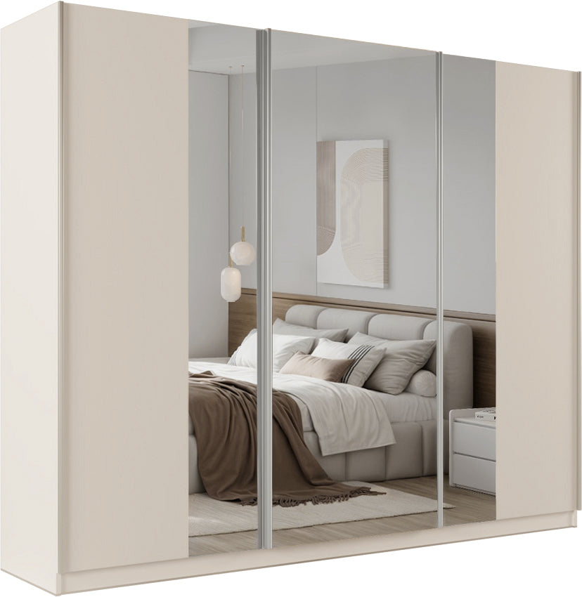 PRAGA 250 Wardrobe Sand Beige/Mirror