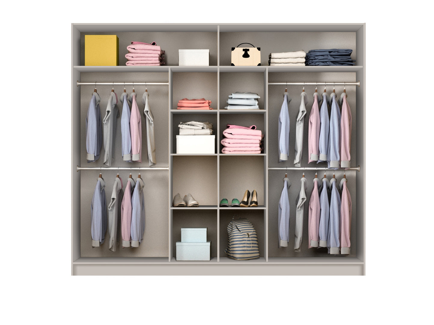 PRAGA 250 Wardrobe Sand Beige/Mirror